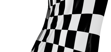 Zafer ve yarışın sembolü olarak rüzgarda dalgalanan kareli bayrak