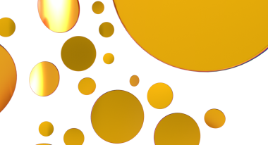 Beyaz arka planda soyut altın baloncuklar, modern tarz