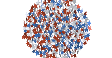 Vatansever Kutlama İçin Kırmızı Beyaz ve Mavi Yıldızlar Çelengi