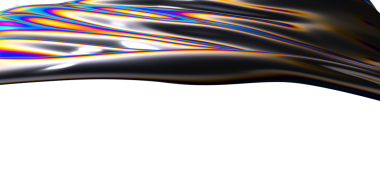 Renkli Işık Yansımaları ile Soyut Parlak Metalik Şekil