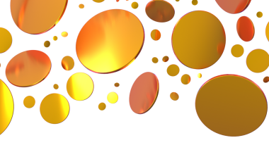 Beyaz arkaplanda soyut altın yüzen daireler deseni