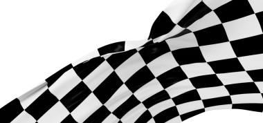 Damalı Bayrak Dalgalanan Yarış Bitiş Çizgisi Çizim Çizelgesi İllüstrasyonu