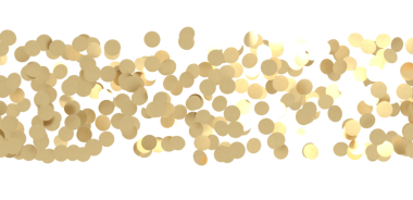 Kutlama ve Neşe İçin Beyaz Arkaplanda Altın Konfeti