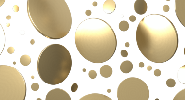 Beyaz zemin üzerinde altın halkalar geometrik soyut tasarım