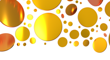 Tasarım elementleri için beyaz arkaplanda soyut altın halkalar