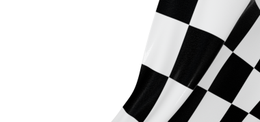 Beyaz Arkaplan Yarışı Konseptine Karşı Damalı Bayrak Dalgalanması