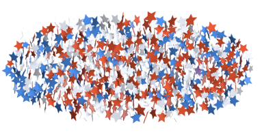 Şenlikli Amerikan Yıldız Çelengi: Kırmızı Beyaz ve Mavi Madalyalar