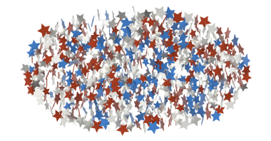 Kutlama için Kırmızı Beyaz ve Mavi Yıldızlar Şelalesi