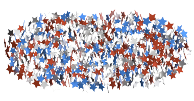 Vatansever kutlamalar için Kırmızı Beyaz ve Mavi Yıldız Konfeti