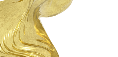 Beyaz Arkaplanda Soyut Altın Kumaş Akışı