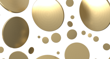 Dekorasyon için Beyaz Arkaplanda Yüzen Soyut Altın Çemberler