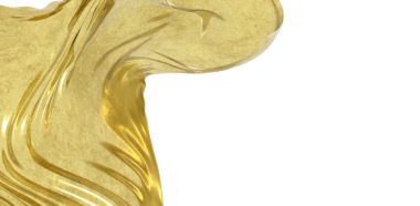 Beyaz üzerine ışık ve zarafetle akan soyut altın tekstil