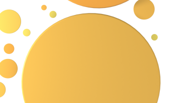 Beyaz arka planda soyut sarı daireler, modern tasarım.