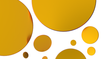 Beyaz zemin üzerinde soyut sarı daireler, modern geometrik sanat