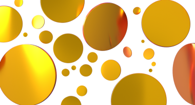 Dekorasyon için Beyaz Arkaplanda Yüzen Soyut Altın Çemberler