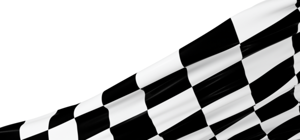 Dama tahtası bayrağı sallanıyor. Beyaz arka planda izole edilmiş, zaferin sembolü.