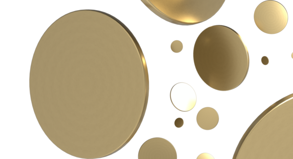 Beyaz Üzerine Soyut Altın Çemberler: Modern Geometrik Arkaplan