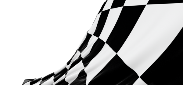 Beyaz Arkaplan Karşısındaki Yarış Damalı Bayrak Dalgalanması, Zafer Kavramı, izole edilmiş