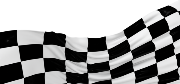 Checkerboard Bayrak Dalgalanması Beyaz Arkaplanda İzole Edildi