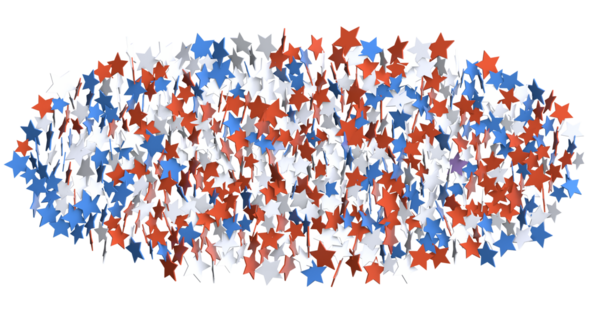 Şenlikli Amerikan Yıldız Çelengi: Kırmızı Beyaz ve Mavi Madalyalar