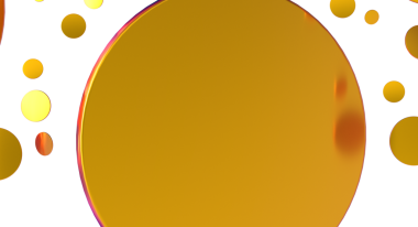 Beyaz arka planda yüzen soyut sarı halkalar