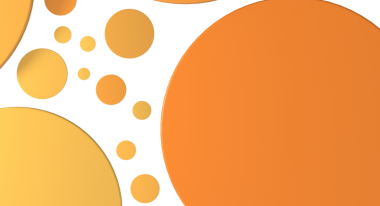 Beyaz zemin üzerinde turuncu sarı daireler olan soyut geometrik sanat