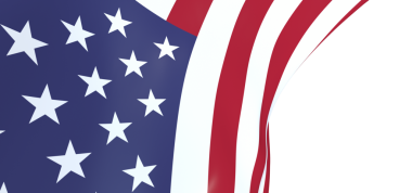 Beyaz arkaplanlı Amerikan bayrağının yakın çekimi