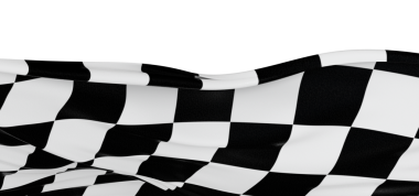 Bitiş çizgisi ya da yarış için kareli bayrak sallama