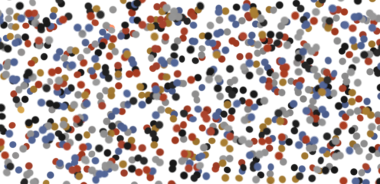 Beyaz Arkaplanda Soyut Renkli Noktalar: Rastgele Şekiller Tasarım