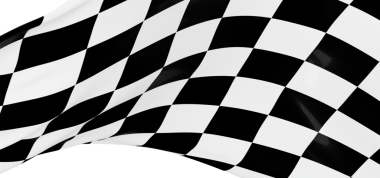 Motor yarışı bitiş çizgisi için kareli bayrak sallamak, kazanan sembol