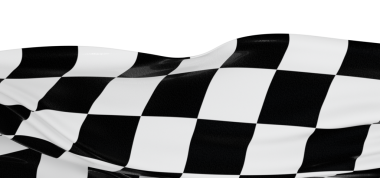 Yarış bitimi ve zafer konsepti için kareli bayrak sallama