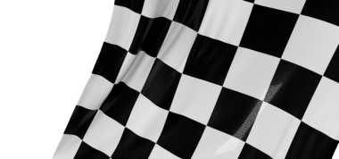 Yarış bitiş çizgisi ya da zafer için kareli bayrak sallamak