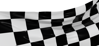 Rüzgarda Dalgalanan Damalı Bayrak Yarışı Bitirmeye Hazır