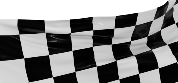 Damalı bayrak sallama bitiş çizgisini kazanan hareket yarışı