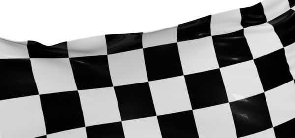 Beyaz Arkaplan Karşısında Damalı Yarış Bayrağı Dalgalanıyor