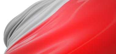 Polonya Bayrak Kapanışı Kumaş Üzerinde Kırmızı ve Beyaz Detay