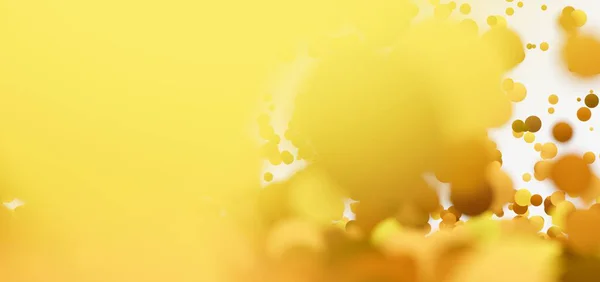 Bokeh efektli ve yumuşak ışıklandırmalı soyut sarı baloncuk arkaplanı