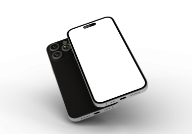 Beyaz arkaplanda boş ekran izole edilmiş modern akıllı telefon tasarımı