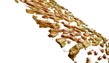 Soyut Dijital Sanat: Beyaz Arkaplanda Küpler ve Pikseller