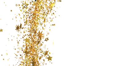 Kutlamalar için Beyaz Arkaplanda Parlayan Altın Yıldızlar