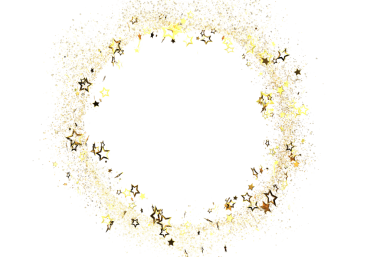 Kutlamalar ve etkinlikler için beyaz arkaplanda altın yıldız konfeti çerçevesi