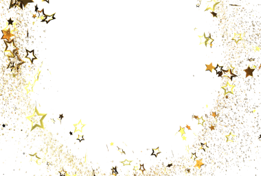 Kutlama için Beyaz Arkaplanda Altın Yıldız Konfeti Sınırı