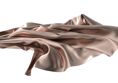 Beyaz Arkaplan Üzerinde Zarif Bakır Kumaş, Akan İpek Doku
