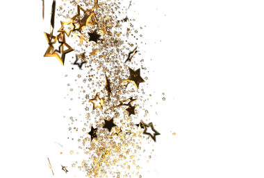 Beyaz Arkaplanda Düşen Altın Yıldız Konfeti: Kutlama Kutlaması