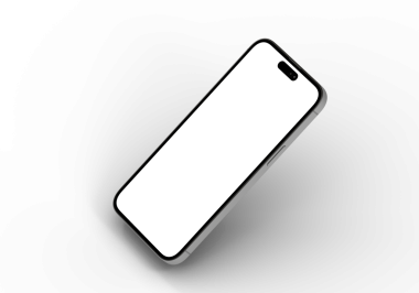 Beyaz yüzeyde ürün gösterimi için boş beyaz ekranlı modern akıllı telefon