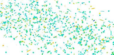 Kutlama için Beyaz Arkaplanda Renkli Konfeti Duşu