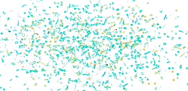 Renkli konfeti arka planı kutlama için beyaza izole edildi