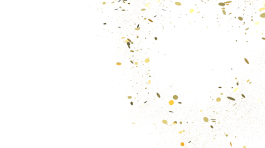 Altın konfetileri beyaz arka planda soyut festival konseptine düşüyorlar.