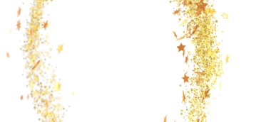 Tasarım kullanımı için beyaz arkaplanda altın yıldız patlamaları parıldıyor