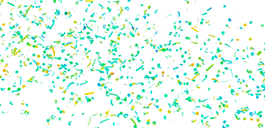 Kutlamalar için beyaz arka plana renkli konfeti düşüyor